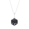 Derbyshire Blue John Reversible Hexagonal Pendant And Chain