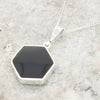 Derbyshire Blue John Reversible Hexagonal Pendant And Chain