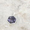 Derbyshire Blue John Small Hexagonal Pendant And Chain