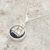 Derbyshire Blue John Sterling Silver Reversible Pendant And Chain