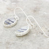 Derbyshire Blue John Sterling Silver Oval Drop Earrings
