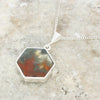 Derbyshire Blue John Hexagonal Reversible Pendant And Chain