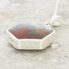 Derbyshire Blue John Hexagonal Reversible Pendant And Chain