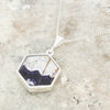 Derbyshire Blue John Hexagonal Reversible Pendant And Chain