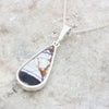 Derbyshire Blue John Slim Pear Shape Reversible Pendant And Chain