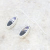 Derbyshire Blue John Sterling Silver Slim Oval Drop Earrings