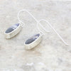 Derbyshire Blue John Sterling Silver Slim Oval Drop Earrings