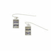 Derbyshire Blue John Sterling Silver Rectangular Drop Earrings