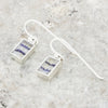 Derbyshire Blue John Sterling Silver Rectangular Drop Earrings
