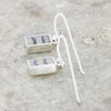 Derbyshire Blue John Sterling Silver Rectangular Drop Earrings