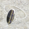 Derbyshire Blue John Sterling Silver Large Oval Bangle