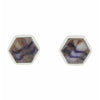 Derbyshire Blue John Sterling Silver Small Hexagonal Stud Earrings