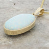 Derbyshire Blue John and Opalique 9ct Yellow Gold Oval Pendant Necklace