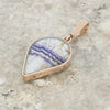 Derbyshire Blue John and Lapis Lazuli 9ct Rose Gold Teardrop Shape Pendant