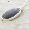 Derbyshire Blue John Slim Oval Pendant And Chain