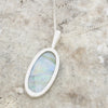 Derbyshire Blue John Slim Oval Pendant And Chain