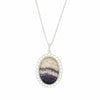 Derbyshire Blue John Filigree Oval Pendant And Chain