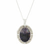 Derbyshire Blue John Filigree Oval Locket and Chain