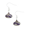 Derbyshire Blue John Sterling Silver Bulb Shape Drop Earrings