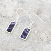 Derbyshire Blue John Sterling Silver Rectangular Drop Earrings