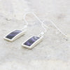 Derbyshire Blue John Sterling Silver Rectangular Drop Earrings