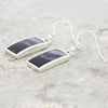 Derbyshire Blue John Sterling Silver Rectangular Drop Earrings