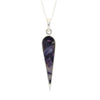 Derbyshire Blue John Sterling Silver Long Icicle Pendant With Chain | H&H