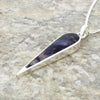 Derbyshire Blue John Sterling Silver Long Icicle Pendant With Chain | H&H