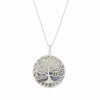 Derbyshire Blue John Silver Tree of Life Large Round Pendant and Chain