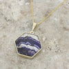 Blue John and Jet 9ct Yellow Gold Hexaganol Reversible Pendant | H&H