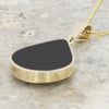 Blue John and Whitby Jet 9ct Gold Pear Shape Pendant Necklace | H&H