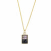 Derbyshire Blue John 9ct Yellow Gold Small Rectangular Pendant | H&H