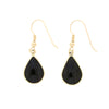 Derbyshire Blue John and Jet 9ct Gold Pear Reversible Drop Earrings | H&H