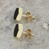 Whitby Jet 9ct Yellow Gold Hexagonal Stud Earrings