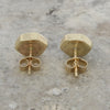Whitby Jet 9ct Yellow Gold Hexagonal Stud Earrings