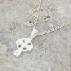 Whitby Jet Sterling Silver Celtic Cross Pendant and Chain