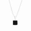 Whitby Jet Sterling Silver Square Pendant and Chain