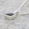 Whitby Jet Sterling Silver Square Pendant and Chain
