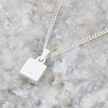 Whitby Jet Sterling Silver Square Pendant and Chain