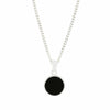 Whitby Jet Sterling Silver Round Pendant and Chain