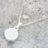 Whitby Jet Sterling Silver Round Pendant and Chain