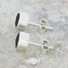 Whitby Jet Sterling Silver Small Round Stud Earrings