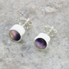 Derbyshire Blue John Sterling Silver Small Round Stud Earrings