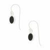 Whitby Jet Sterling Silver Oval Drop Earrings