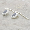 Whitby Jet Sterling Silver Oval Drop Earrings
