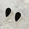 Whitby Jet Sterling Silver Teardrop Stud Earrings