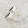 Whitby Jet Sterling Silver Teardrop Stud Earrings