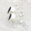 Whitby Jet Sterling Silver Small Teardrop Stud Earrings