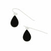 Whitby Jet Sterling Silver Pear Shape Drop Earrings