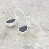 Whitby Jet Sterling Silver Pear Shape Drop Earrings